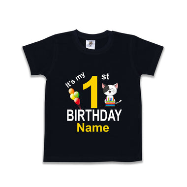 It's my birthday cute cat print name and age customize tees