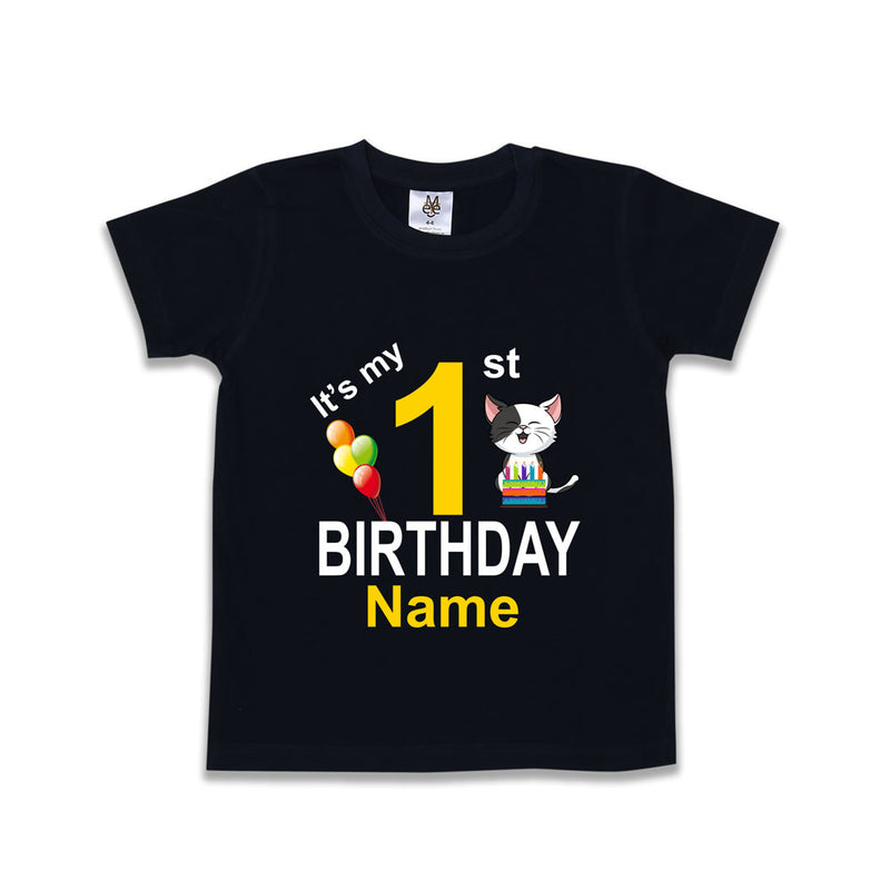 It's my birthday cute cat print name and age customize tees