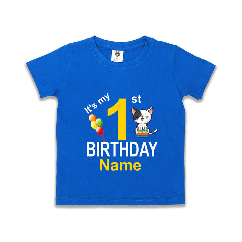 It's my birthday cute cat print name and age customize tees