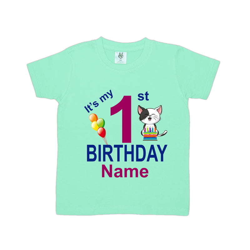 It's my birthday cute cat print name and age customize tees