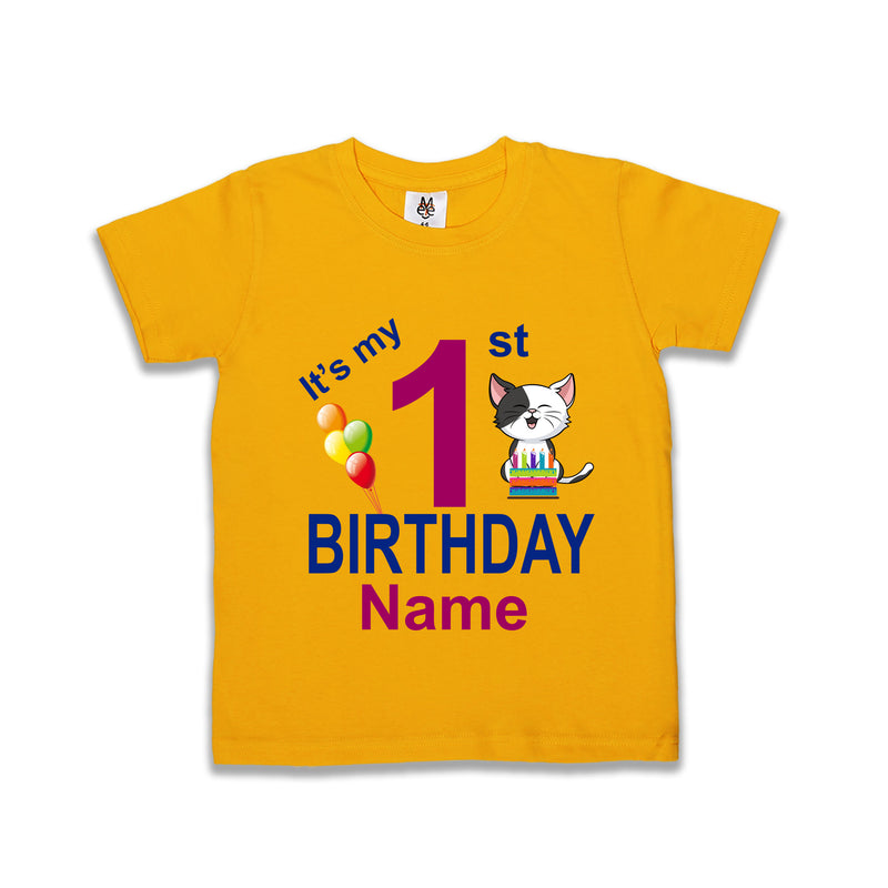 It's my birthday cute cat print name and age customize tees