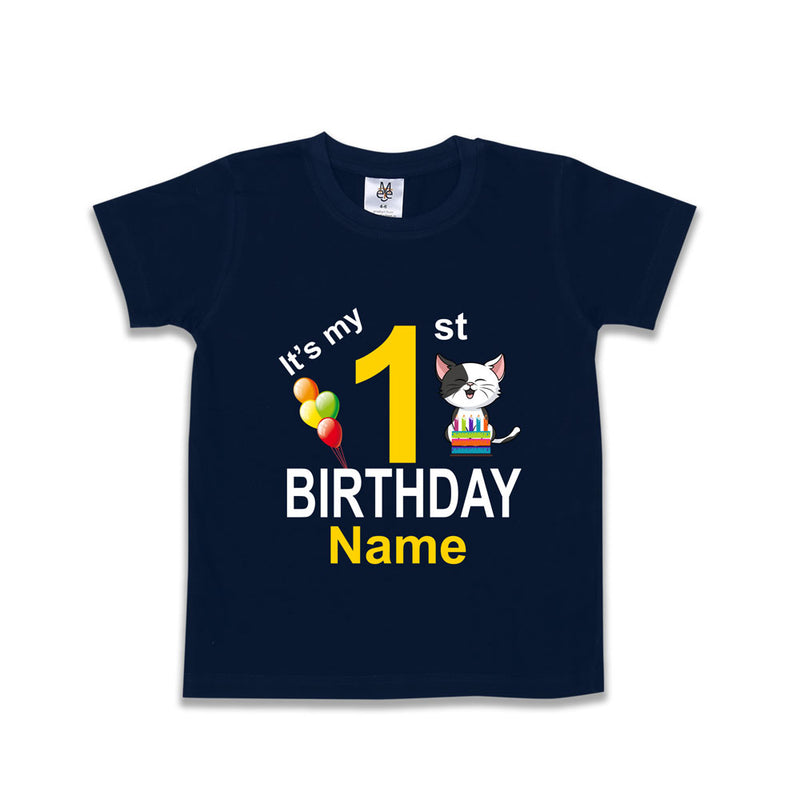 It's my birthday cute cat print name and age customize tees