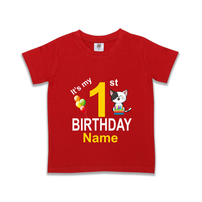 It's my birthday cute cat print name and age customize tees