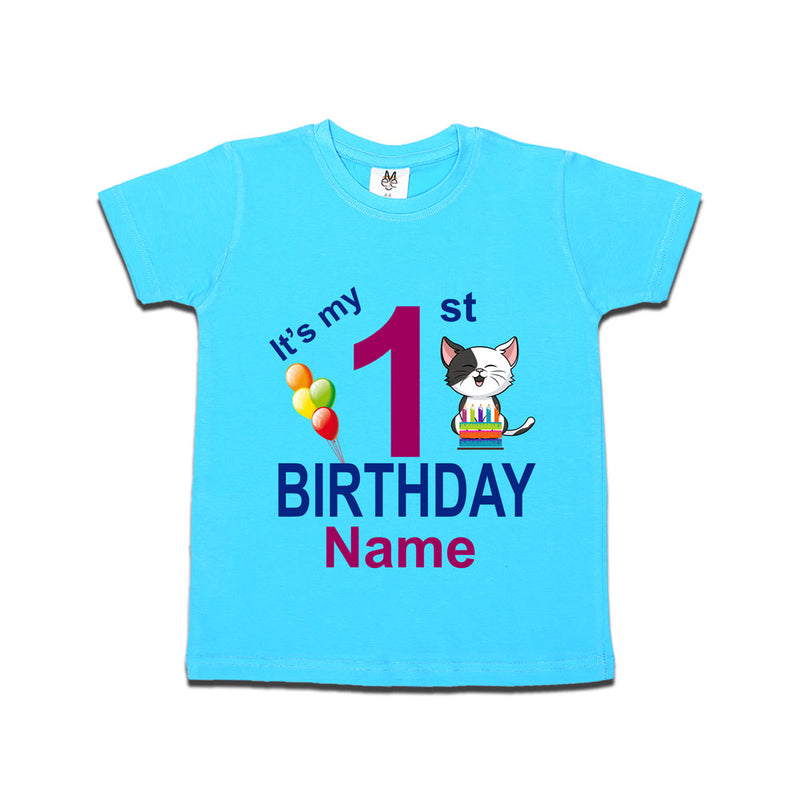It's my birthday cute cat print name and age customize tees