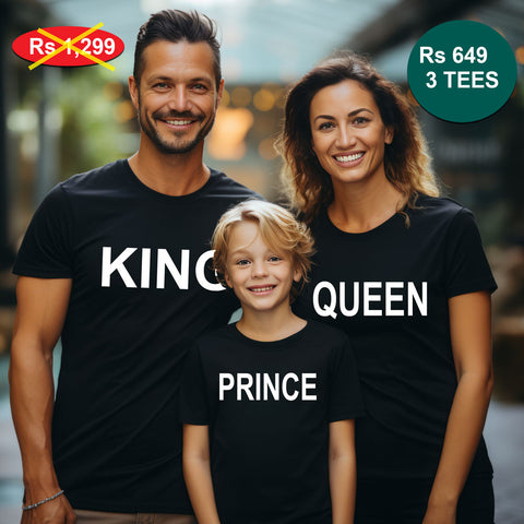 king queen and prince  family tshirts