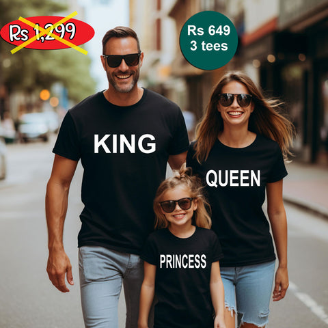 king queen princess t shirts family t shirts set