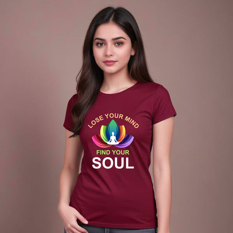 lose your mind find your soul yoga tshirts