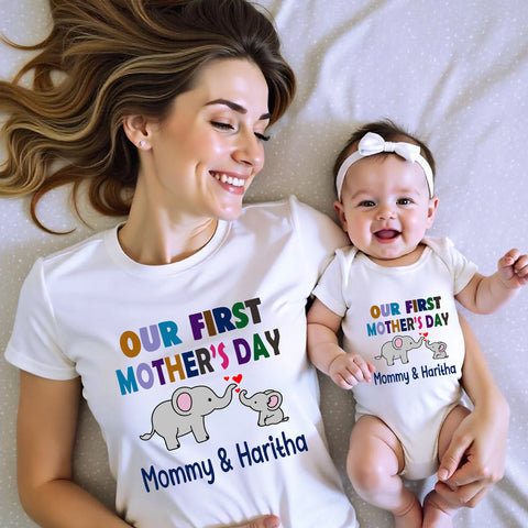 Our first mother's day T-shirts For Mother and Baby