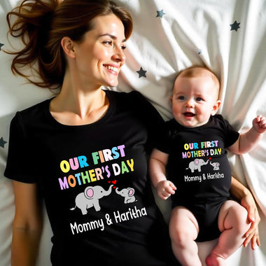 Our first mother's day T-shirts For Mother and Baby