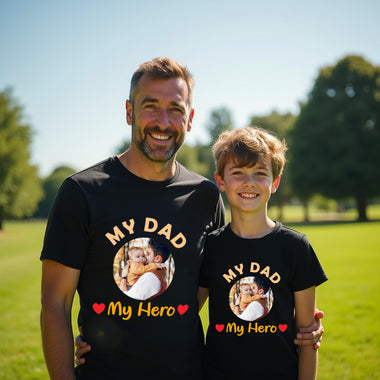 My dad my hero t shirt photo customize