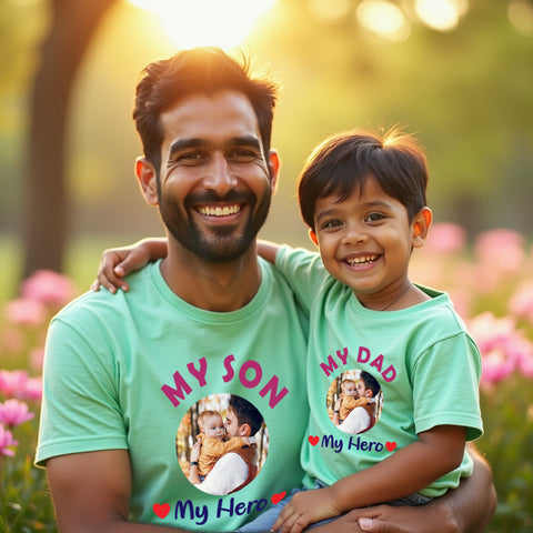 My dad my hero t shirt photo customize