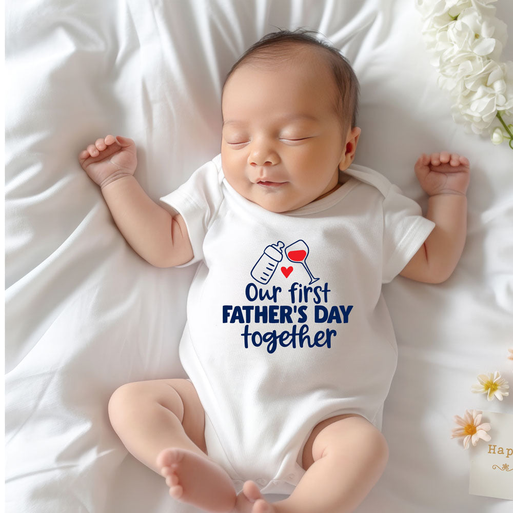 buy our first father s day together baby onesie gfashion GFASHION