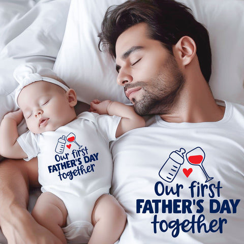 Our first father's day together t shirts for dad and baby