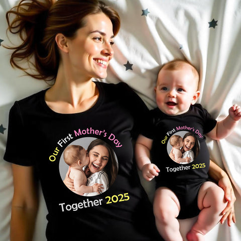 Our first mother's day together photo customize tshirts
