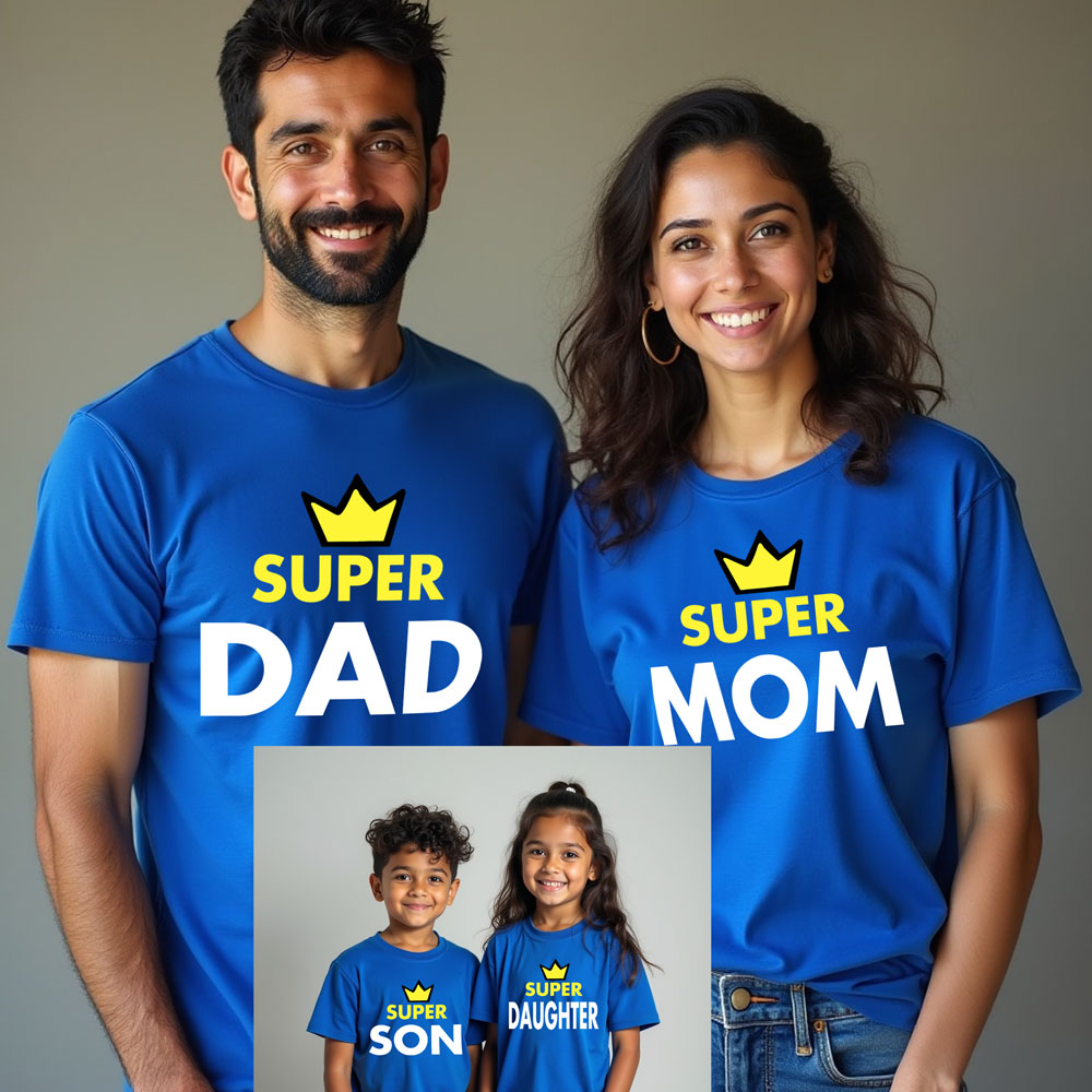 Family T-shirts set of  3-4- super family
