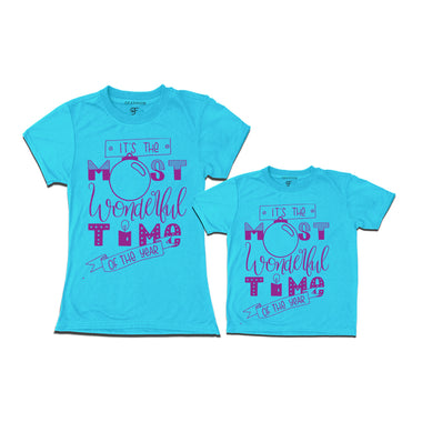 wonderful time of the year for mom and son with matching t-shirt