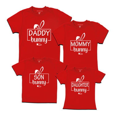 Daddy Mommy Son daughter bunny easter t shirts