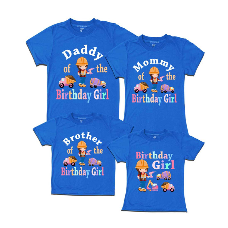 Construction Theme Birthday Girl T-shirts for family