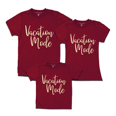 vacation mode t shirts maroon