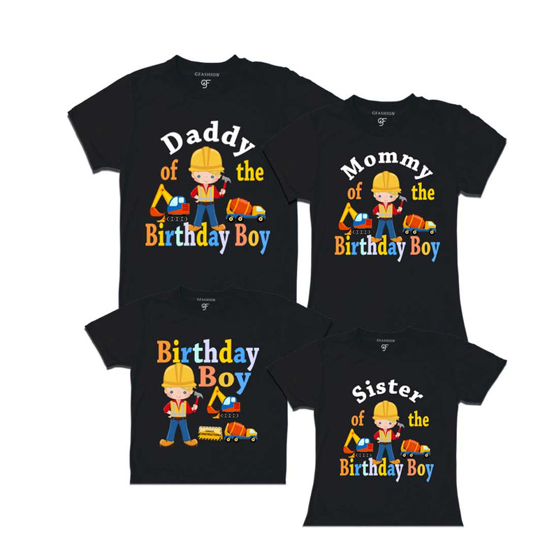 Construction Theme Birthday Boy T-shirts With family