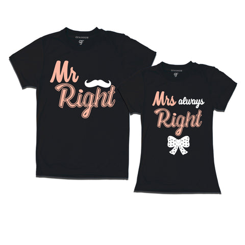 mr right mrs always right t shirts