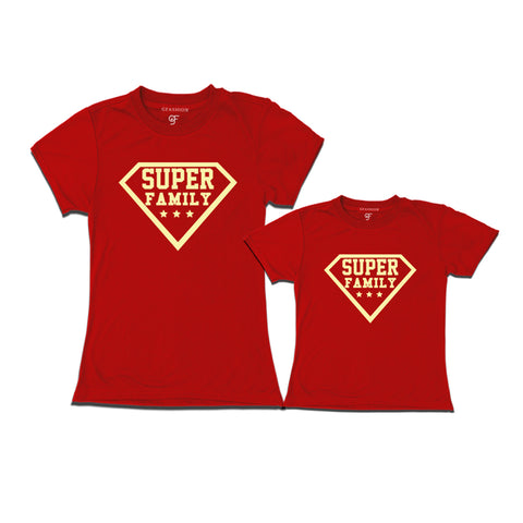 super family mom daughter tees