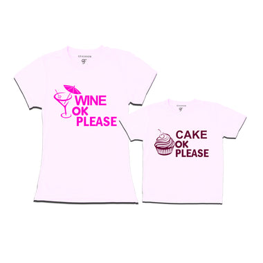 Wine ok Cake ok T-shirts
