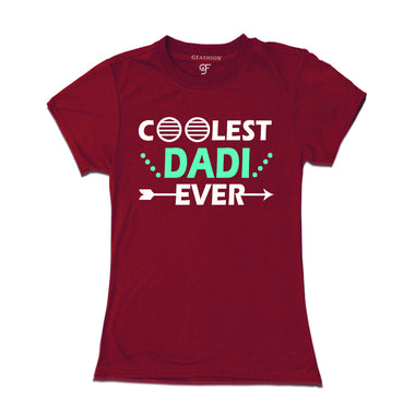 coolest dadi ever t shirts-maroon-gfashion