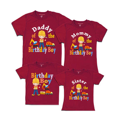 Construction Theme Birthday Boy T-shirts With family