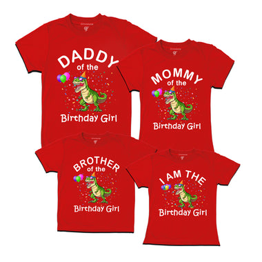 Birthday T-shirts for Girl With Family Dinosaur Theme
