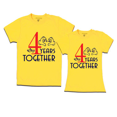 4 years together-4th anniversary t shirts-yeellow