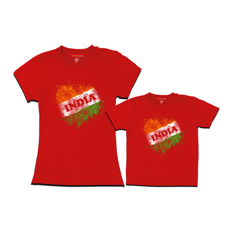 India Tiranga T-shirts for Mom and Son in Red color available @ gfashion.jpg