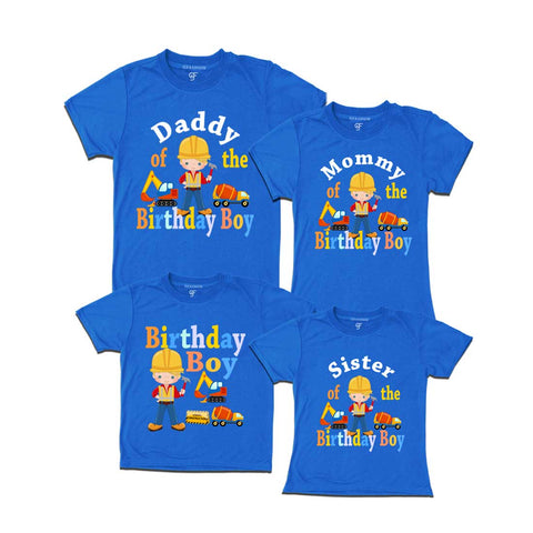 Construction Theme Birthday Boy T-shirts With family