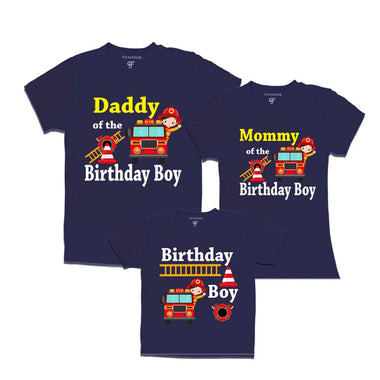 Firefighter Theme Birthday T-shirts For Boy with Family