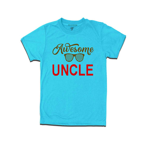 Awesome Uncle T-shirts-Sky Blue-gfashion