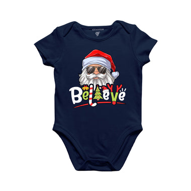 Believe Christmas-Baby Bodysuit or Rompers or Onesie in Navy Color avilable @ gfashion.jpg