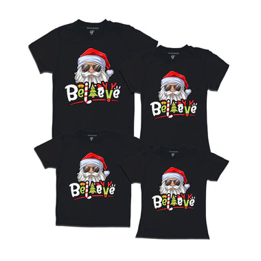 Believe Christmas T-shirts for Family-Friends-Group in Black Color avilable @ gfashion.jpg