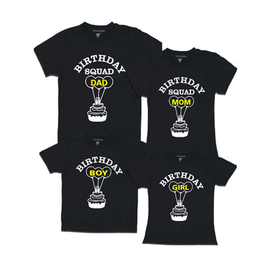 Birthday Squad Dad, Mom, Boy & Birthday Girl T-shirts -Black-gfashion