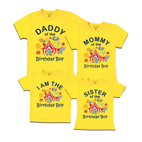 Birthday T-shirts for Boy with Family-Cirus Theme in Yellow Color available @ gfashion.jpg