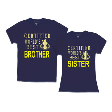Certified World's Best Brother-Sister T-shirts Navy Color available @ gfashion.jpg