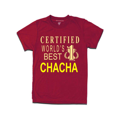Certified World's Best Chacha T-shirts-Maroon-gfashion