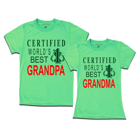 Certified World's Best Grandma Grandpa T-shirts