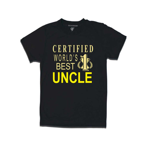 Certified World's Best Uncle T-shirts-Black-gfashion
