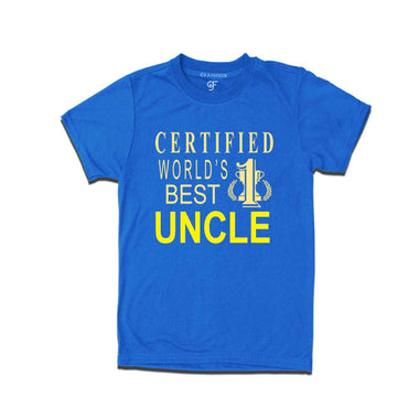 Certified World's Best Uncle T-shirts-Blue-gfashion