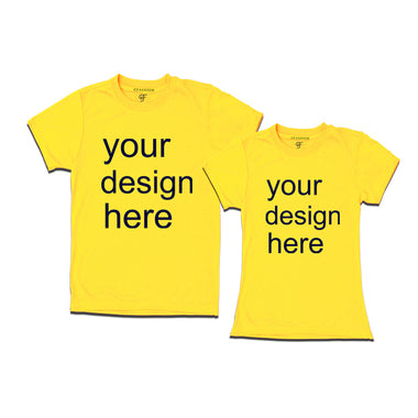 Family t-shirts Customize set of 2 combo in Yellow Color available @ gfashion.jpg