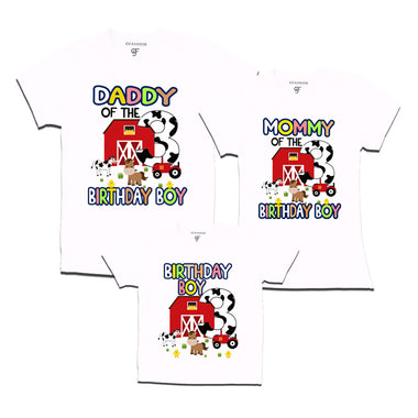 Farm House Theme Birthday T-shirts for Dad Mom and Son