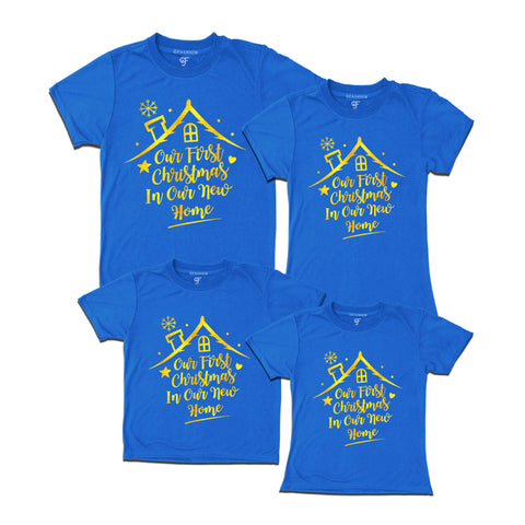 First Christmas in Our New Home Group T-shirts in Blue Color available @ gfashion.jpg
