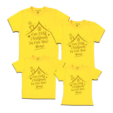 First Christmas in Our New Home Group T-shirts in Yellow Color available @ gfashion.jpg