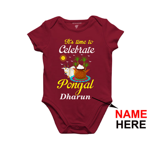 It's Time to Celebrate Baby Onesie-Name Customized in Maroon Color available @ gfashion.jpg