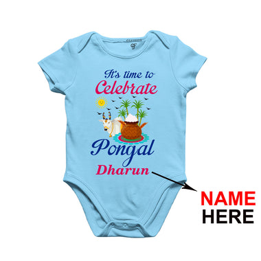 It's Time to Celebrate Baby Onesie-Name Customized in Sky Blue Color available @ gfashion.jpg